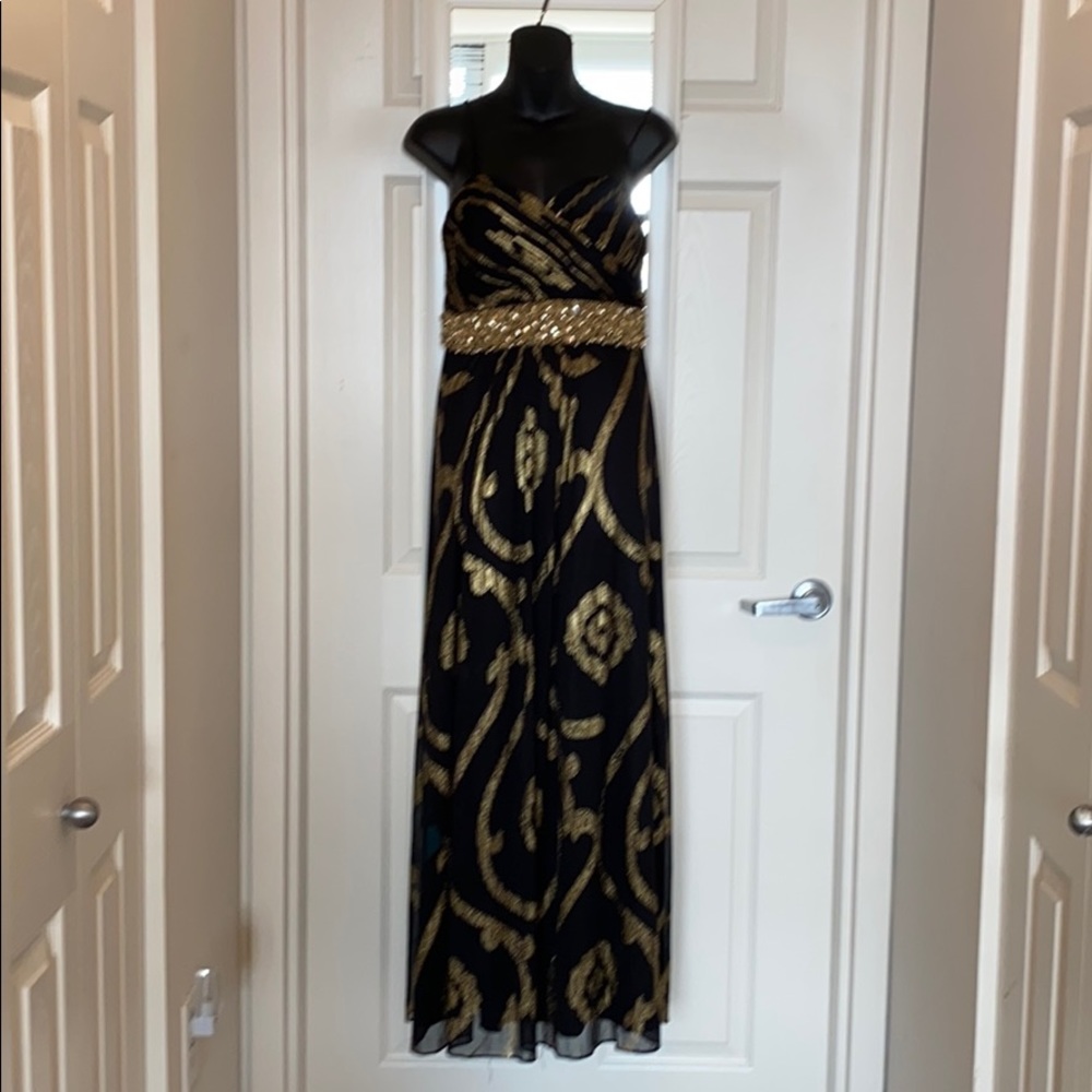 Betsy & Adam Black and Gold Gown